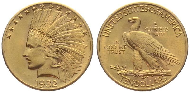 USA 10 $ 1932 o. Mzz. - Indianer